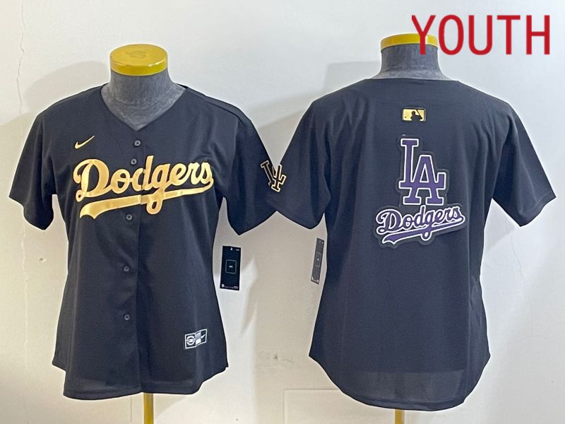 Youth Los Angeles Dodgers Blank Black Gold Game 2024 Nike MLB Jersey style 12093->youth mlb jersey->Youth Jersey
